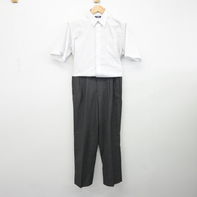 【中古】千葉県 銚子高等学校 男子制服 2点（シャツ・ズボン）sf038789