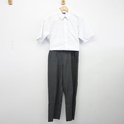 【中古】千葉県 銚子高等学校 男子制服 2点（シャツ・ズボン）sf038790