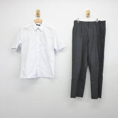 【中古】千葉県 銚子高等学校 男子制服 2点（シャツ・ズボン）sf038790