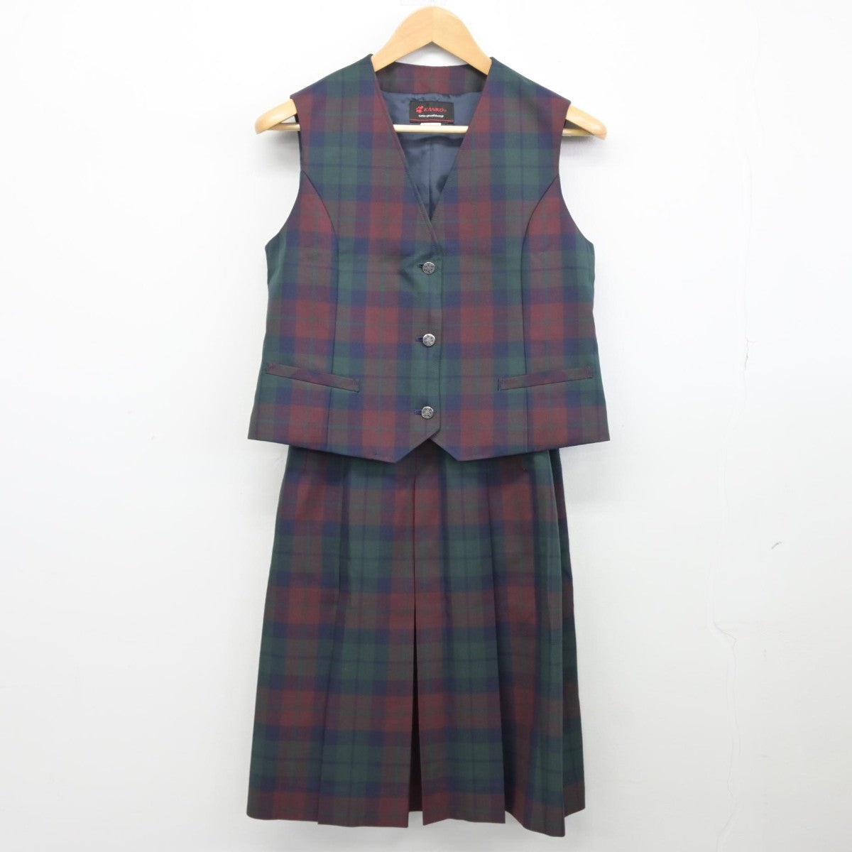 【中古】宮城県 仙台市立東華中学校 女子制服 2点（ベスト・スカート）sf038825