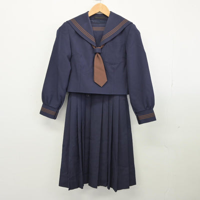 【中古】茨城県 豊里中学校 女子制服 3点（セーラー服・ジャンパースカート）sf038853