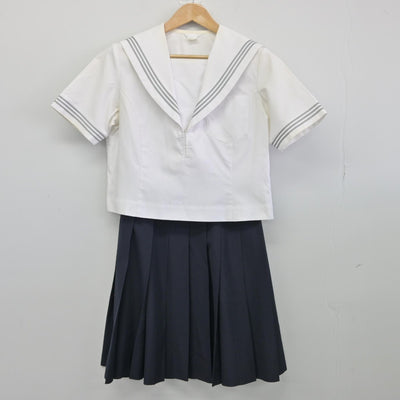 【中古】滋賀県 膳所高等学校 女子制服 2点（セーラー服・スカート）sf038857