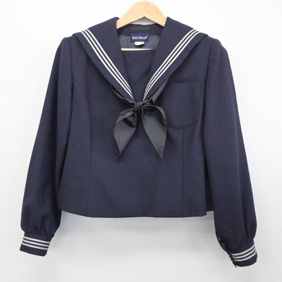 【中古】滋賀県 膳所高等学校 女子制服 3点（セーラー服・スカート）sf038858