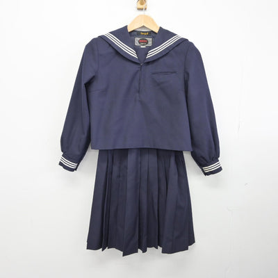 【中古】神奈川県 相模女子大学中学部高等部 女子制服 2点（セーラー服・スカート）sf038868