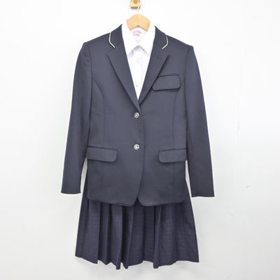 【中古】福岡県 福岡市内中学新標準服 女子制服 3点（ブレザー・シャツ・スカート）sf038876