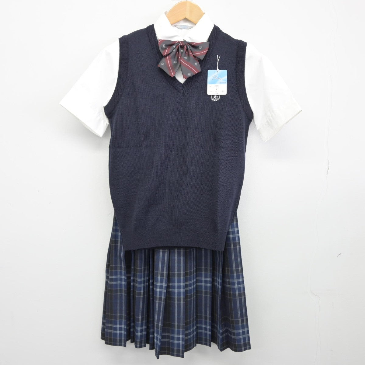 【中古】東京都 東京女子学院中学校 女子制服 5点（シャツ・ニットベスト・スカート）sf038917