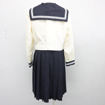 【中古】福岡県 博多女子高等学校 女子制服 4点（セーラー服・ニット・ジャンパースカート）sf038923