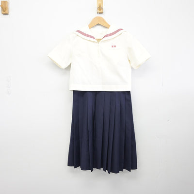 【中古】福岡県 博多女子中学校 女子制服 2点（セーラー服・ジャンパースカート）sf038930