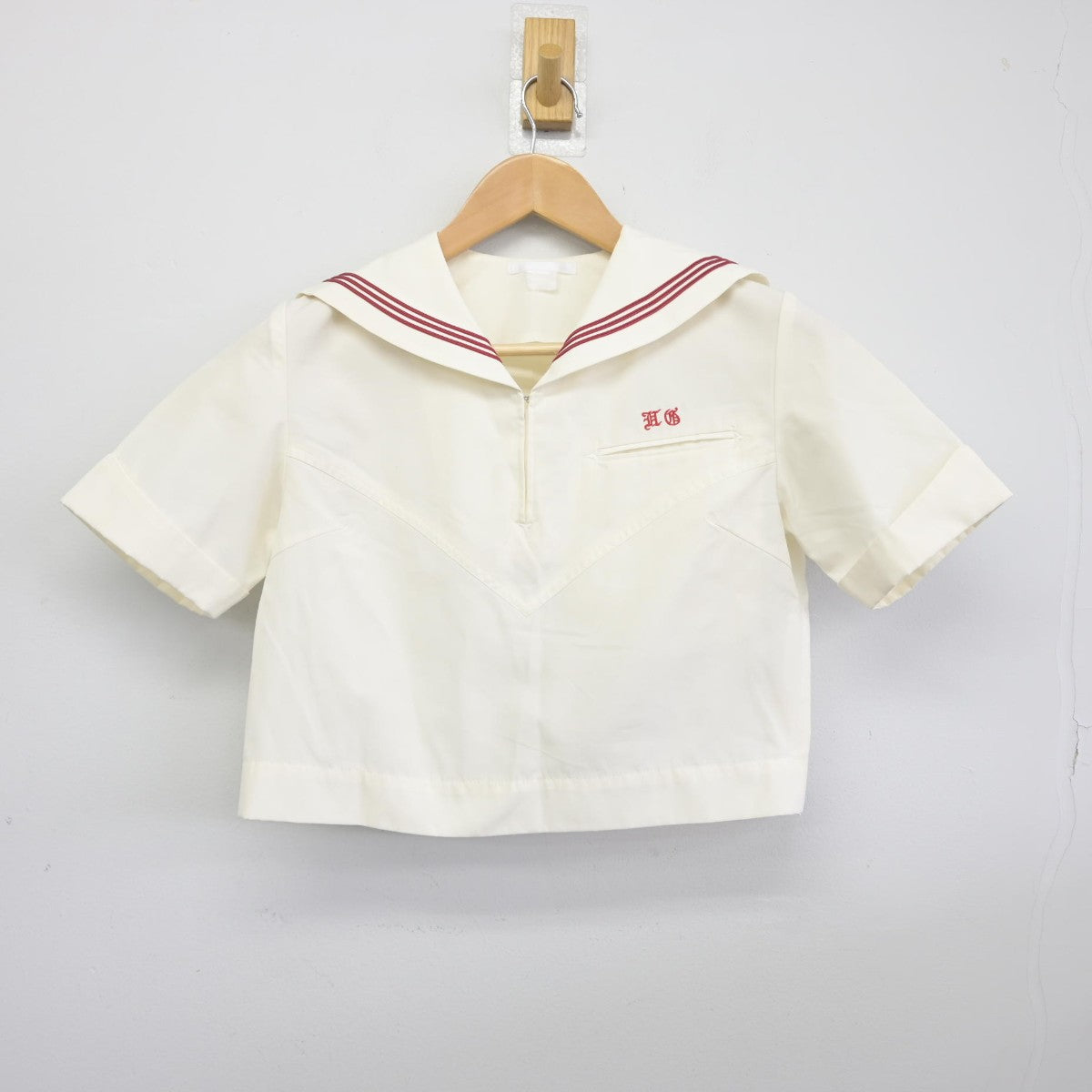 【中古】福岡県 博多女子中学校 女子制服 2点（セーラー服・ジャンパースカート）sf038930