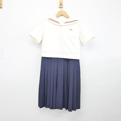 【中古】福岡県 博多女子中学校 女子制服 3点（セーラー服・セーラー服・ジャンパースカート）sf038931