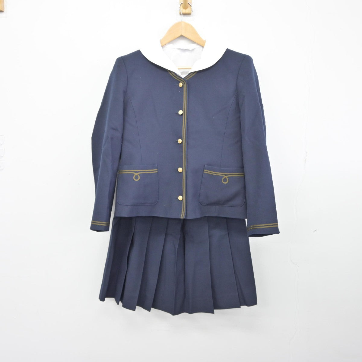 【中古】大分県 大分東明高等学校 女子制服 4点（ブレザー・ニット・シャツ・スカート）sf038954