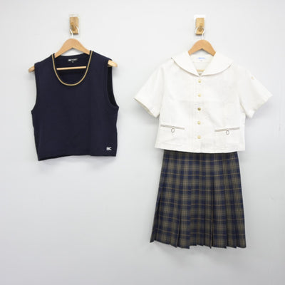 【中古】大分県 大分東明高等学校 女子制服 3点（ニットベスト・セーラー服・スカート）sf038955