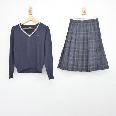 【中古】兵庫県 神戸第一高等学校 女子制服 2点（ニット・スカート）sf038958