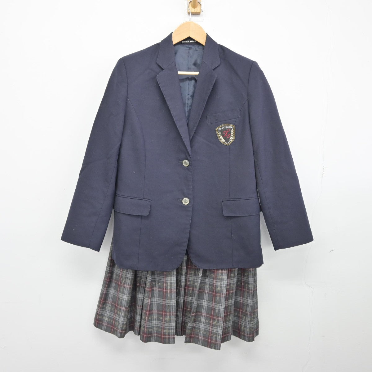 【中古】東京都 立川市立第五中学校 女子制服 3点（ブレザー・スカート・ズボン）sf038974