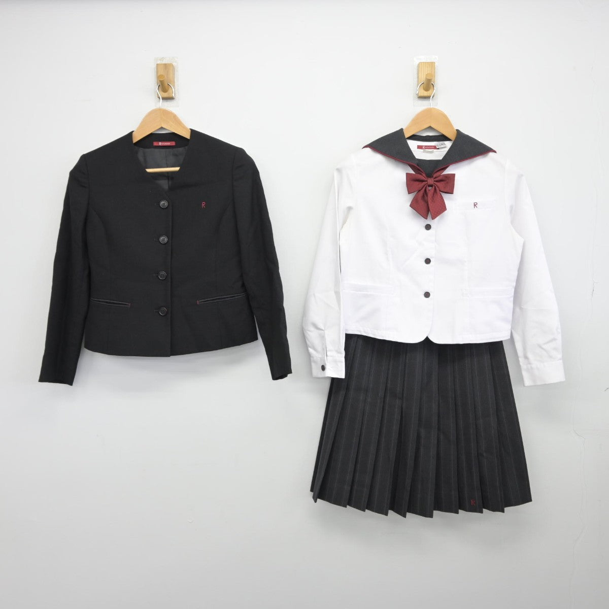 【中古】北海道 立命館慶祥中学校高等学校 女子制服 4点（ブレザー・セーラー服・スカート）sf038980