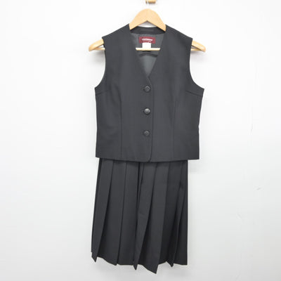 【中古】群馬県 前橋商業高等学校 女子制服 2点（ベスト・スカート）sf038986