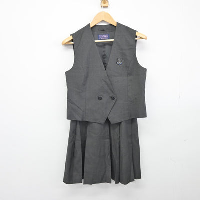 【中古】埼玉県 星野高等学校 女子制服 2点（ベスト・スカート）sf038992