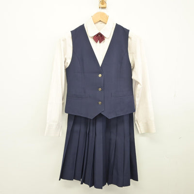 【中古】大分県 大分豊府高等学校 女子制服 5点（ブレザー・ベスト・シャツ・スカート）sf038994