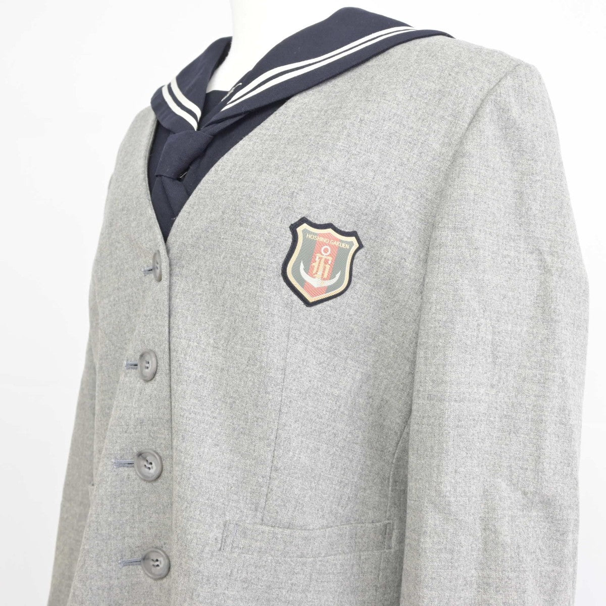 【中古】埼玉県 星野学園中学校 女子制服 4点（ブレザー・セーラー服・スカート）sf039024