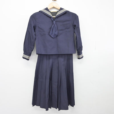 【中古】東京都 十文字中学・高等学校 女子制服 4点（セーラー服・スカート）sf039041