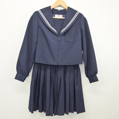 【中古】愛知県 宝神中学校 女子制服 2点（セーラー服・スカート）sf039055