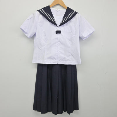 【中古】静岡県 曳馬中学校 女子制服 4点（セーラー服・セーラー服・スカート）sf039097