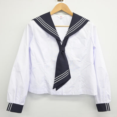 【中古】静岡県 曳馬中学校 女子制服 4点（セーラー服・セーラー服・スカート）sf039097