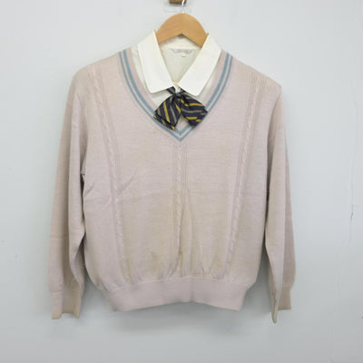 【中古】東京都 千代田女学園高等学校 女子制服 3点（ニット・シャツ）sf039115