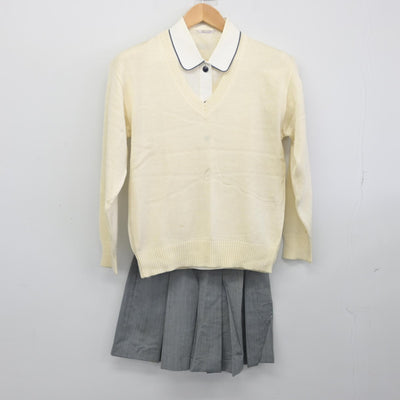 【中古】東京都 千代田女学園高等学校 女子制服 3点（ニット・シャツ・スカート）sf039116