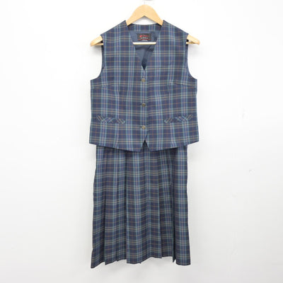 【中古】宮城県 蒲町中学校 女子制服 2点（ベスト・スカート）sf039129