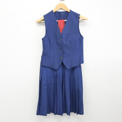 【中古】千葉県 船橋芝山高等学校 女子制服 3点（ベスト・スカート）sf039132