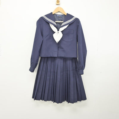 【中古】和歌山県 河西中学校 女子制服 3点（セーラー服・スカート）sf039148