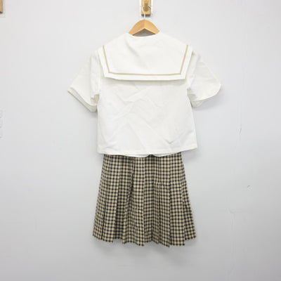 【中古】岡山県 津山商業高等学校 女子制服 3点（セーラー服・スカート）sf039173