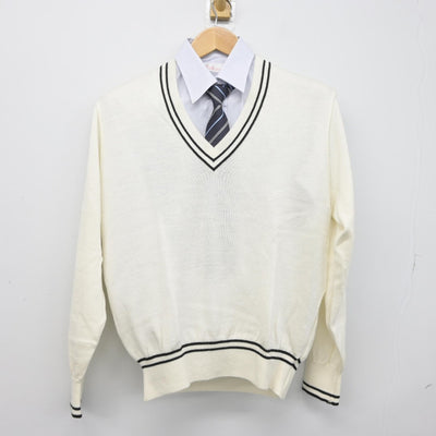 【中古】大阪府 旭高等学校 女子制服 3点（ニット・シャツ）sf039189