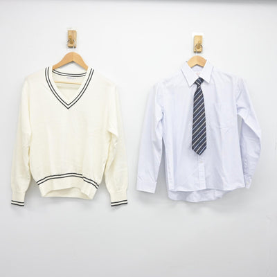 【中古】大阪府 旭高等学校 女子制服 3点（ニット・シャツ）sf039189