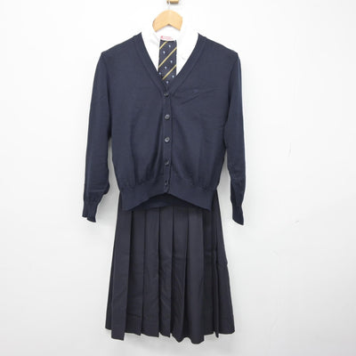 【中古】兵庫県 須磨学園高等学校中学校 女子制服 4点（ニット・シャツ・スカート）sf039195