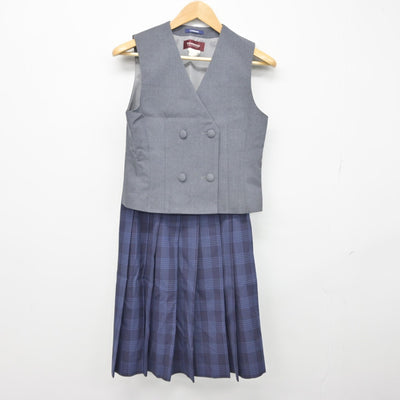 【中古】鹿児島県 錦江湾高等学校 女子制服 2点（ベスト・スカート）sf039201