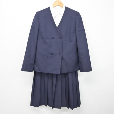 【中古】群馬県 前橋市立桂萱中学校 女子制服 4点（ブレザー・ベスト・シャツ・スカート）sf039214