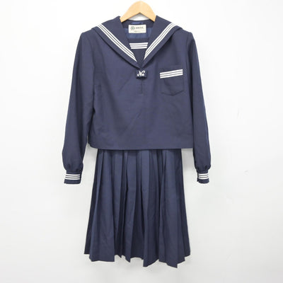 【中古】兵庫県 姫路市立灘中学校 女子制服 2点（セーラー服・スカート）sf039229