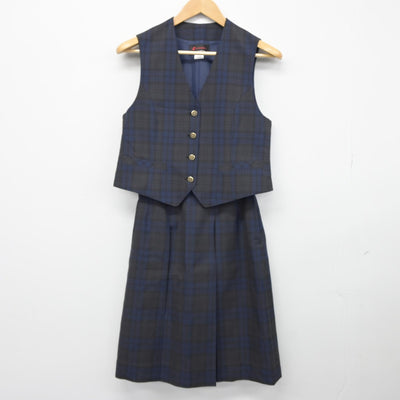 【中古】北海道 澄川中学校 女子制服 2点（ベスト・スカート）sf039251