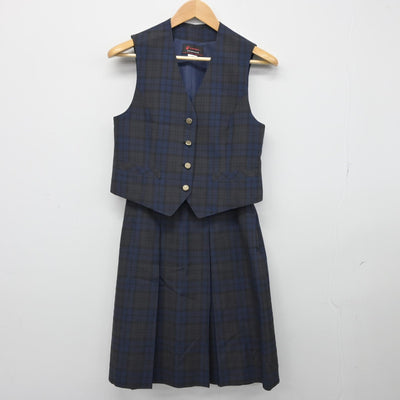 【中古】北海道 澄川中学校 女子制服 2点（ベスト・スカート）sf039252