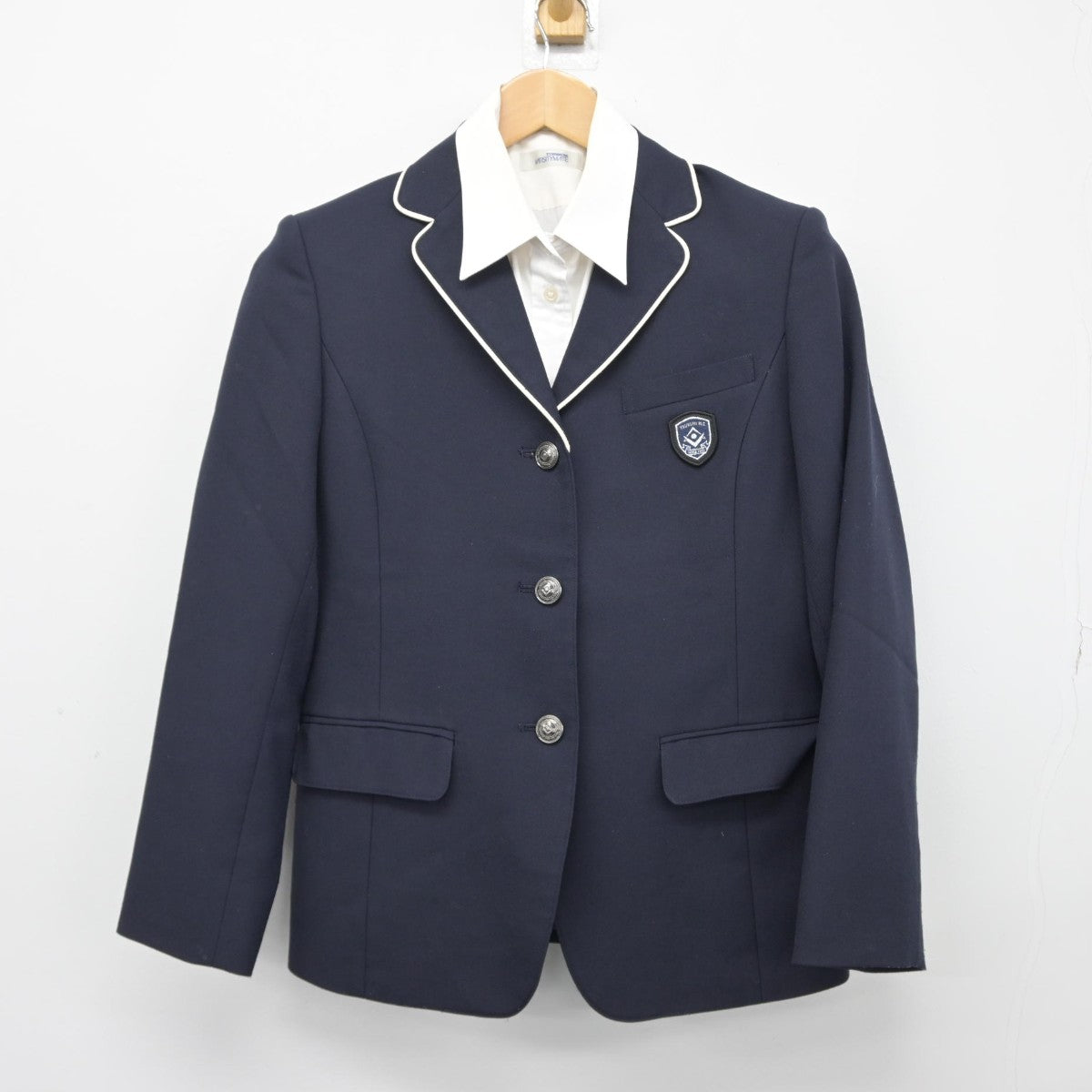 【中古】大分県 津久見高等学校 女子制服 3点（ブレザー・シャツ）sf039259