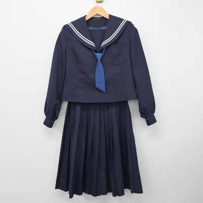 【中古】和歌山県 岩出第二中学校 女子制服 3点（セーラー服・スカート）sf039272