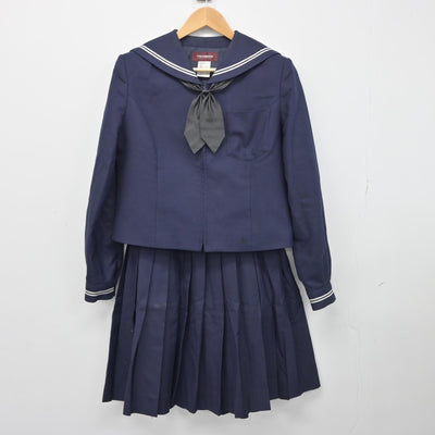 【中古】福井県 鯖江高等学校 女子制服 3点（セーラー服・スカート）sf039274