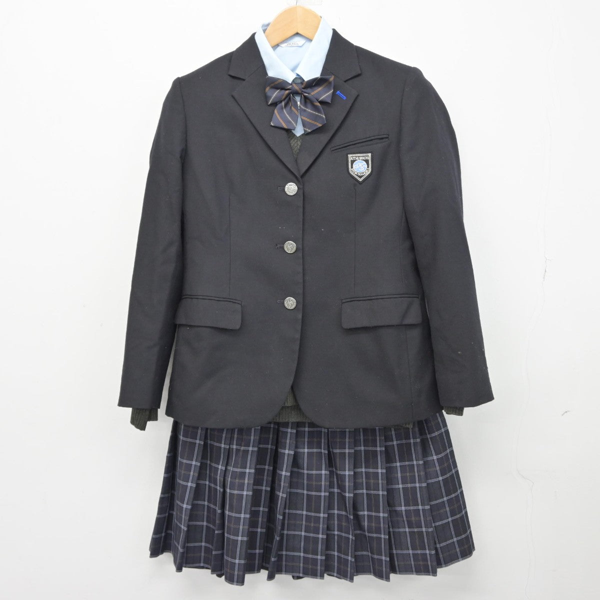 【中古】大阪府 北かわち皐が丘高等学校 女子制服 5点（ブレザー・ニット・シャツ・スカート）sf039277