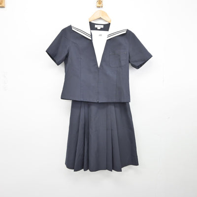 【中古】奈良県 聖心学園中等教育学校 女子制服 2点（セーラー服・スカート）sf039289