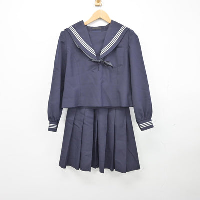 【中古】滋賀県 膳所高等学校 女子制服 3点（セーラー服・スカート）sf039311