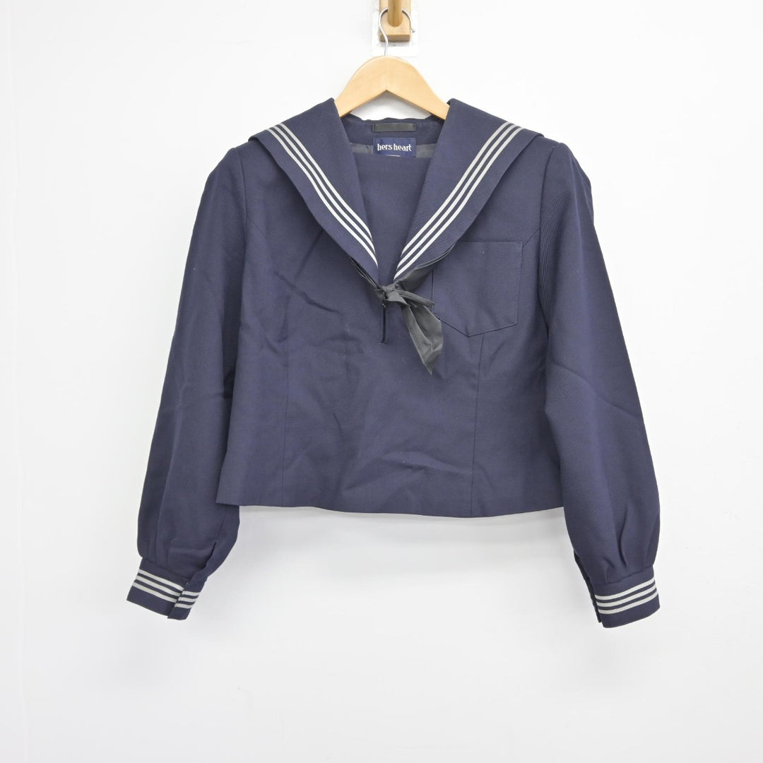 中古】滋賀県 膳所高等学校 女子制服 3点（セーラー服