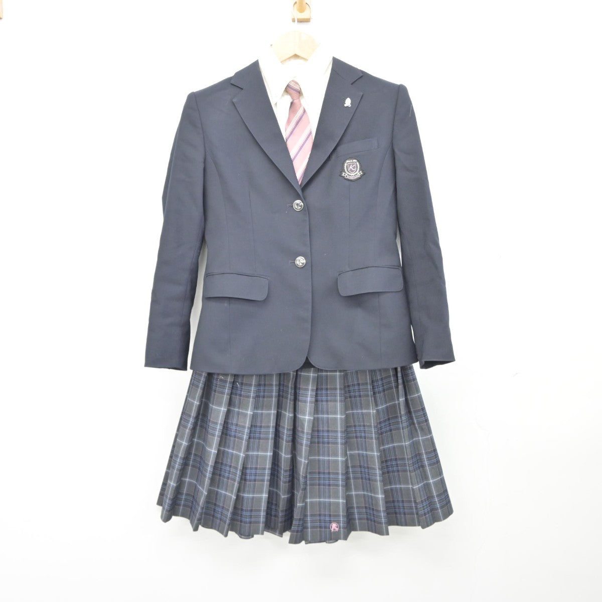 【中古】京都府 久御山高等学校 女子制服 5点（ブレザー・シャツ・スカート）sf039315