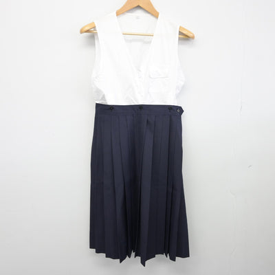 【中古】兵庫県 武庫川女子大学附属高等学校 女子制服 2点（セーラー服・スカート）sf039388